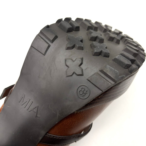 Vintage MIA 'Hawthorne' Two Tone Faux Leather Chunky Heel Mary Jane Pumps 8.5M - Picture 16 of 16